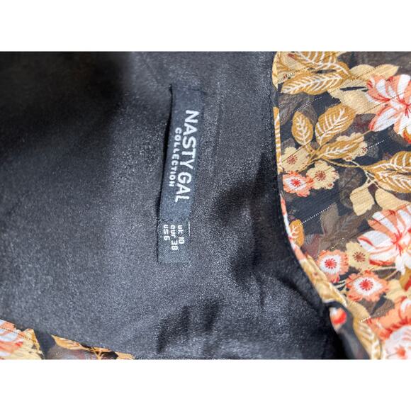 Nasty Gal Nothin'Bud Love Floral Long Sleeve Mini Dress in Women's Size 6 - Picture 6 of 7